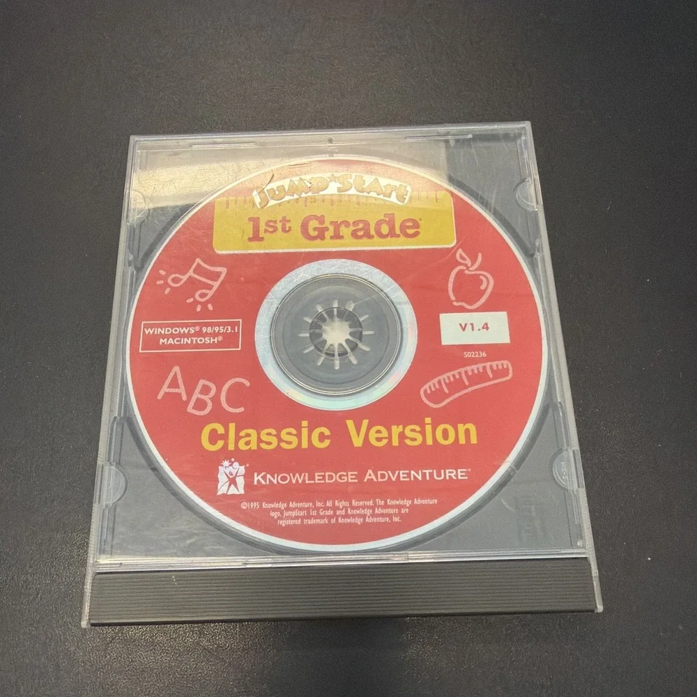 JumpStart 1st Grade Classic Version Ages 5-7 PC Mac CD-ROM 1995 Educational Game